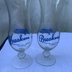 Lot of 5 vintage Hurricane glasses Pat Obrien New Orleans Breakers Panama City